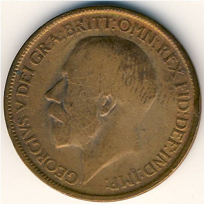 Великобритания, 1/2 пенни (1917 г.)