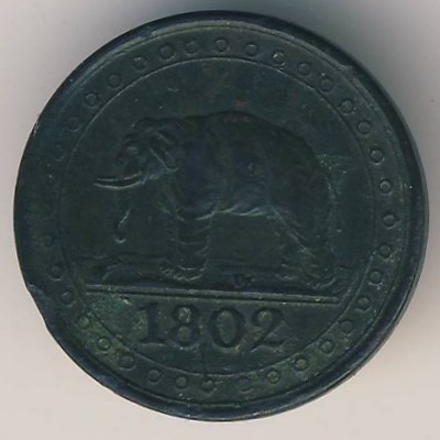 Цейлон, 1/192 риксдоллара (1802 г.)