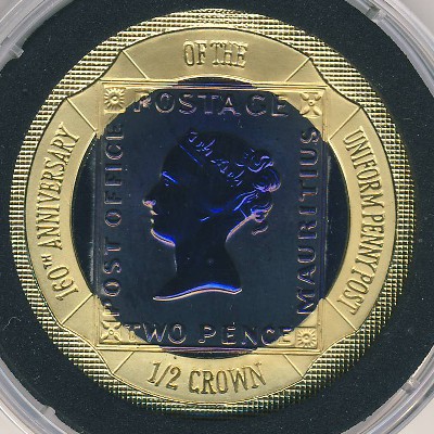 Gibraltar, 1/2 crown, 2000