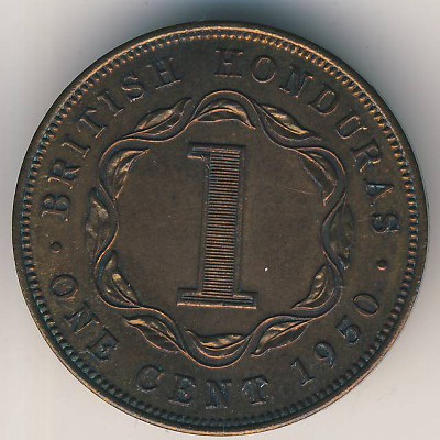 Британский Гондурас, 1 цент (1950 г.)