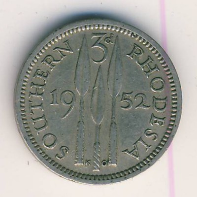 Южная Родезия, 3 пенса (1952 г.)