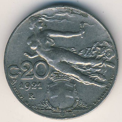 Италия, 20 чентезимо (1921 г.)