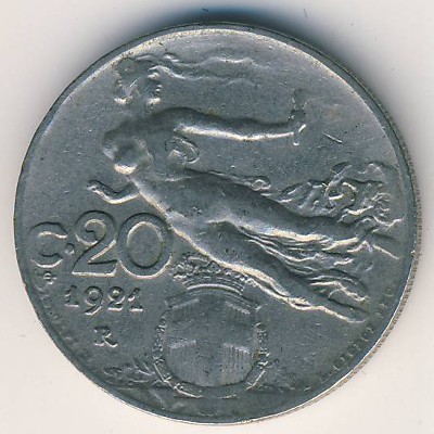 Италия, 20 чентезимо (1921 г.)