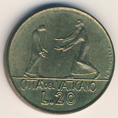 Vatican City, 20 lire, 1978