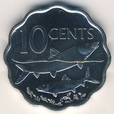 Багамские острова, 10 центов (2007–2016 г.)