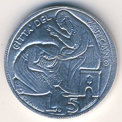 Vatican City, 5 lire, 1975