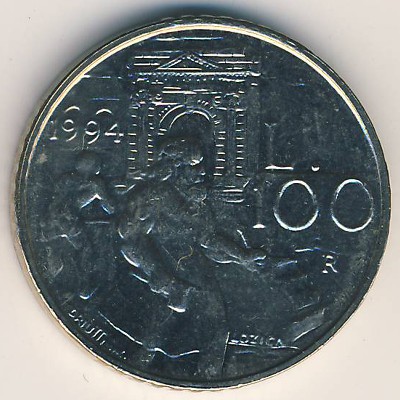 Сан-Марино, 100 лир (1994 г.)