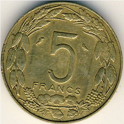 Экваториальные Африканские Штаты, 5 франков (1961–1962 г.)
