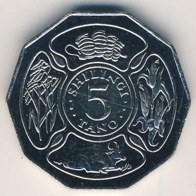 Tanzania, 5 shilingi, 1991–1993