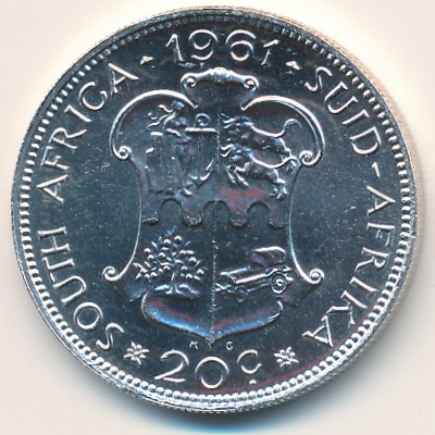 ЮАР, 20 центов (1961–1964 г.)