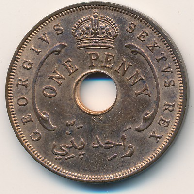 British West Africa, 1 penny, 1952
