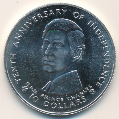 Fiji, 10 dollars, 1980
