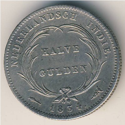 Netherlands East Indies, 1/2 gulden, 1826–1834