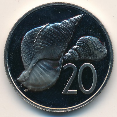 Cook Islands, 20 cents, 1976–1979