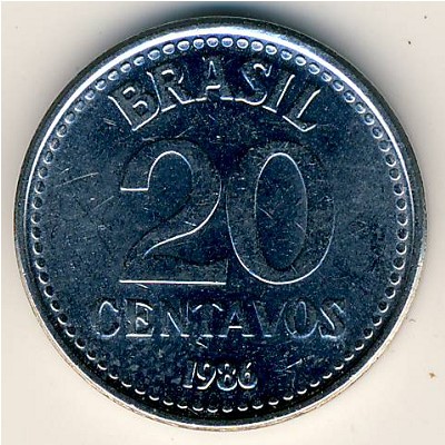 Brazil, 20 centavos, 1986–1988