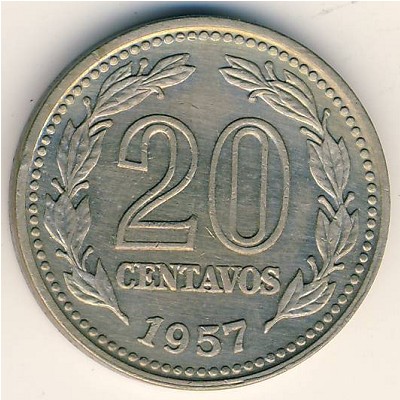 Аргентина, 20 сентаво (1957–1961 г.)