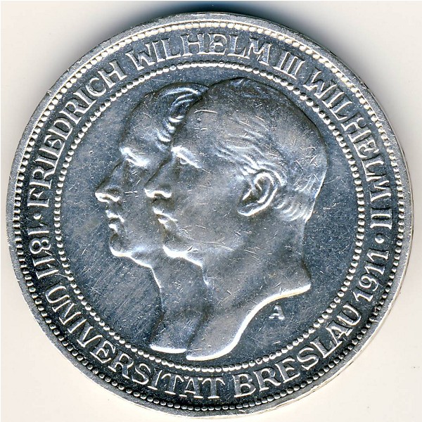 Пруссия, 3 марки (1911 г.)