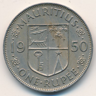 Mauritius, 1 rupee, 1950–1951