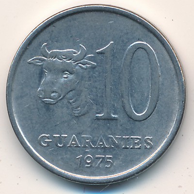 Paraguay, 10 guaranies, 1975–1976