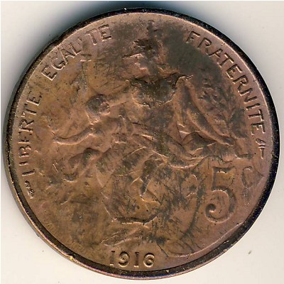 France, 5 centimes, 1898–1921
