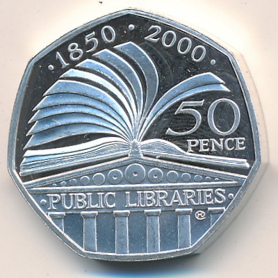 Великобритания, 50 пенсов (2000 г.)