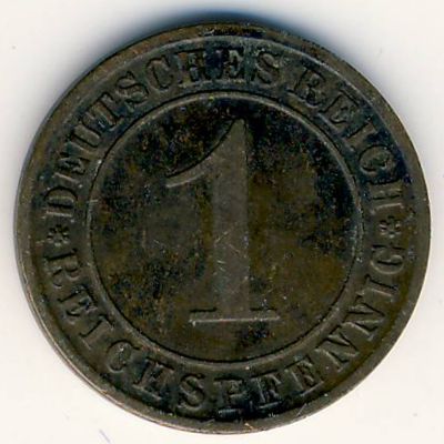 Веймарская республика, 1 рейхспфенниг (1934 г.)