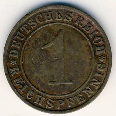 Веймарская республика, 1 рейхспфенниг (1934 г.)