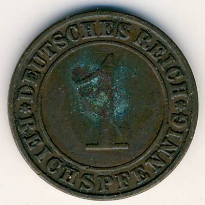 Веймарская республика, 1 рейхспфенниг (1935 г.)