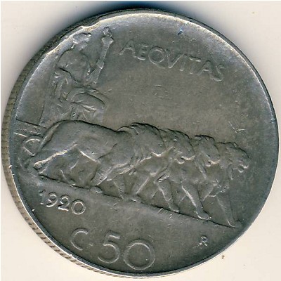 Italy, 50 centesimi, 1919–1935