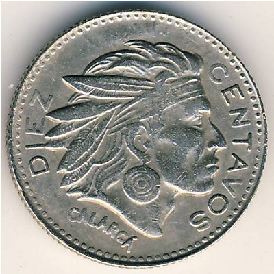 Colombia, 10 centavos, 1954–1966