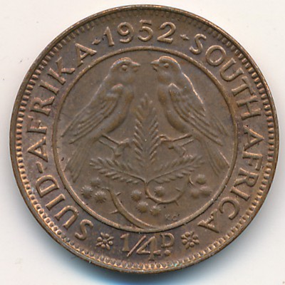 South Africa, 1/4 penny, 1951–1952