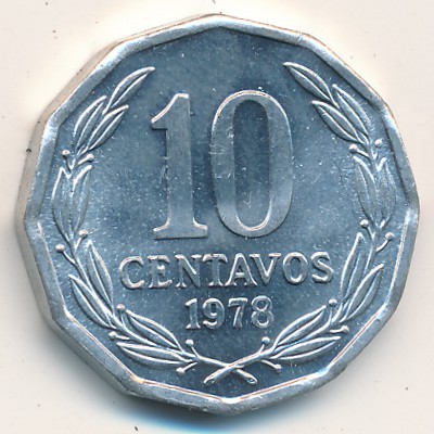 Чили, 10 сентаво (1976–1979 г.)