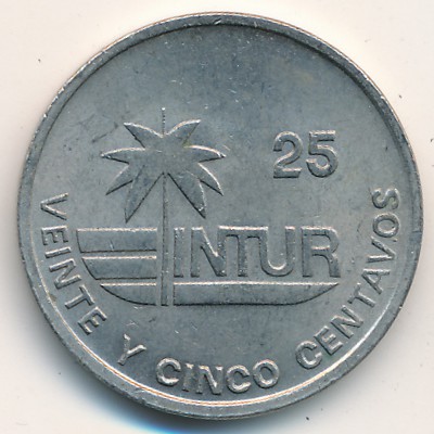 Cuba, 25 centavos, 1989