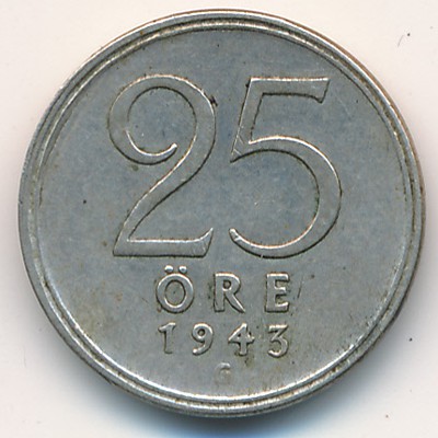 Sweden, 25 ore, 1943–1950