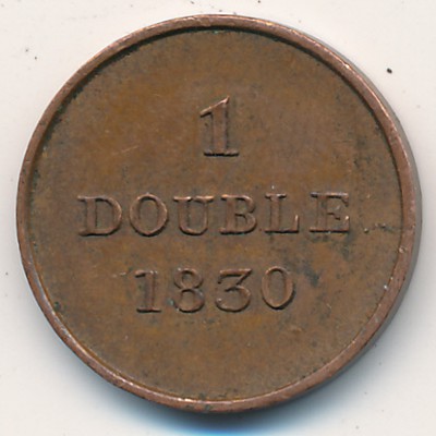 Guernsey, 1 double, 1830