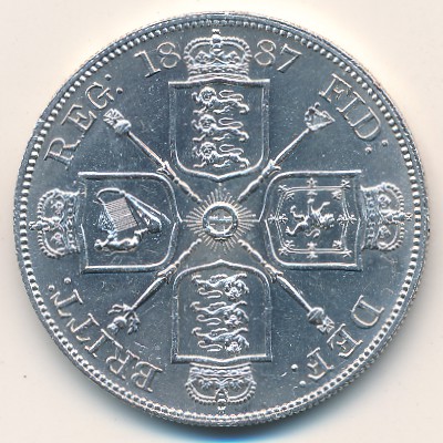 Великобритания, 2 флорина (1887–1890 г.)