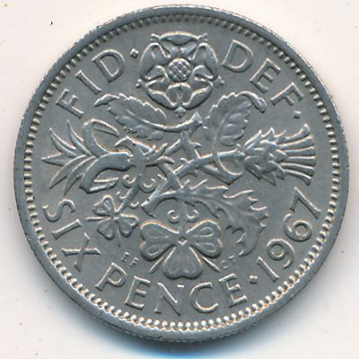 Great Britain, 6 pence, 1967