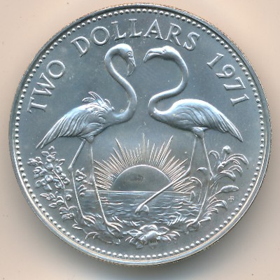 Bahamas, 2 dollars, 1971–1973