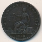 Australia, 1 penny, 1858