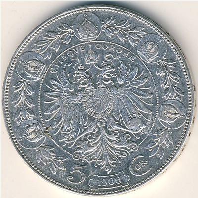 Austria, 5 corona, 1900–1907