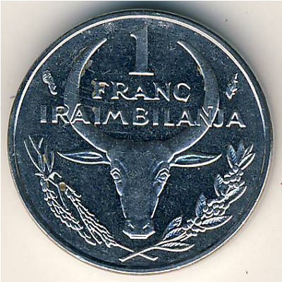 Madagascar, 1 franc, 1965–2002