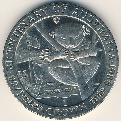 Остров Мэн, 1 крона (1988 г.)