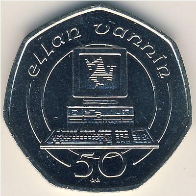 Isle of Man, 50 pence, 1988–1997