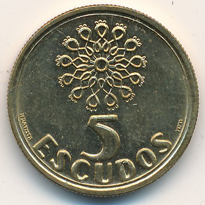 Португалия, 5 эскудо (1986–2000 г.)