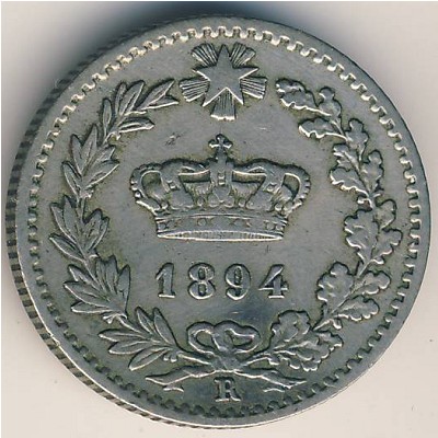 Italy, 20 centesimi, 1894–1895