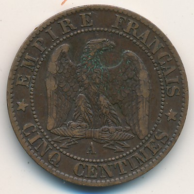France, 5 centimes, 1861–1865