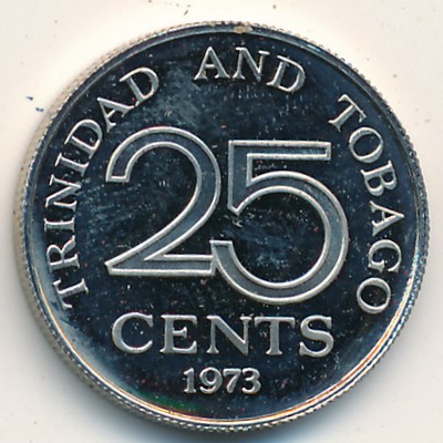 Trinidad & Tobago, 25 cents, 1973