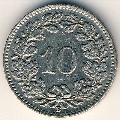 Switzerland, 10 rappen, 1932–1939