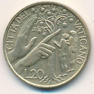 Vatican City, 20 lire, 1988