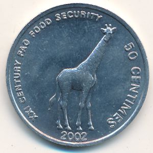 Congo Democratic Repablic, 50 centimes, 2002